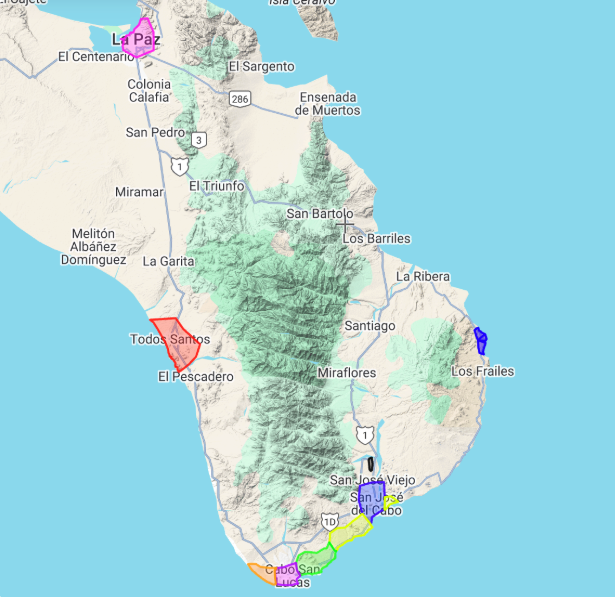 Los Cabos Zones Map